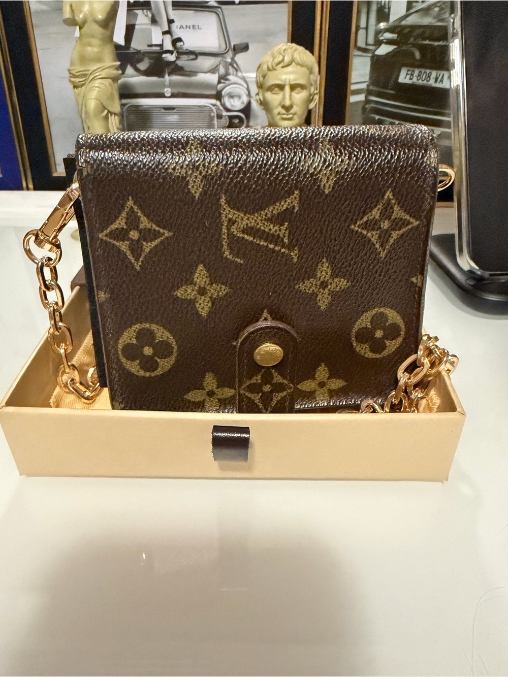 Louis Vuitton Brown Monogram wallet with free chain,insert,dust bag,box,COA - Picture 3 of 16